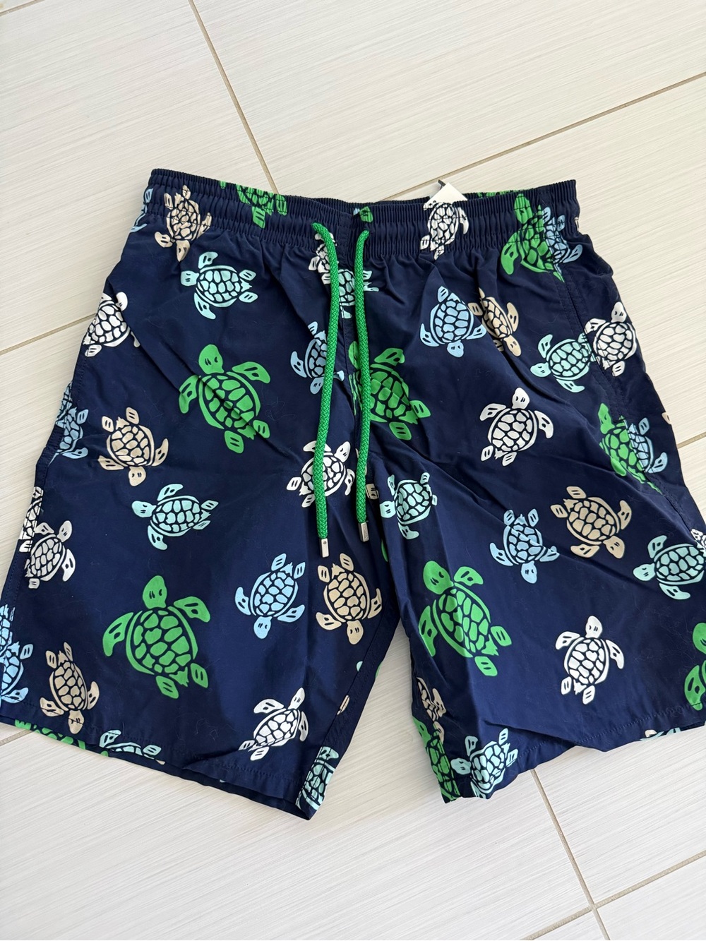 Vilebrequin Swim Shorts — Green & Light Blue